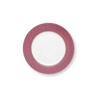   Pip Studio - Flower Festival Scallop - sötét rózsaszín porcelantál - 26,5 cm