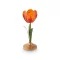 Gyertyatartó fém tulipán narancssárga 21cm