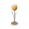 Gyertyatartó fém tulipán sárga 21cm