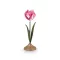 Gyertyatartó fém tulipán rózsaszín 21cm