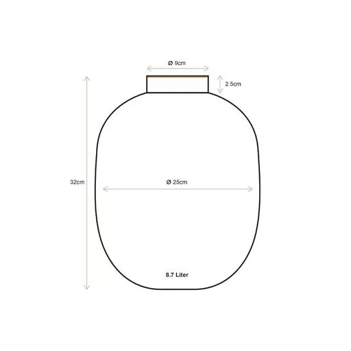 Váza fém matt világoskék 32cm
