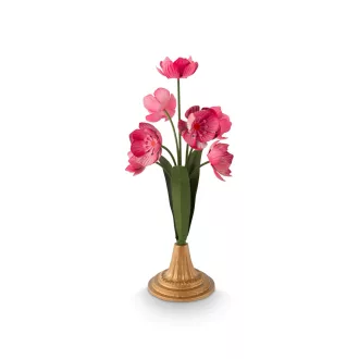 Dekoráció Virág fém rózsaszín 36cm