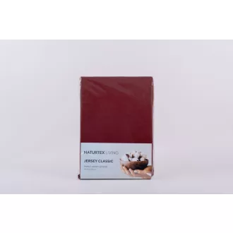 Jersey burgundi lepedő 90-100x200 cm