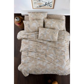  Livora Beige Dupla ágyneműhuzat garnitúra - 200x220 cm paplanhuzat és 50x70 cm párnahuzat