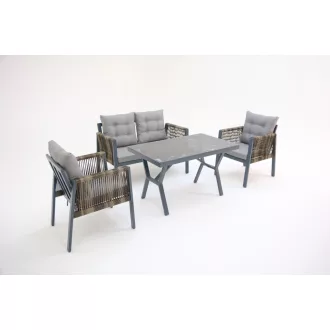   Rattan Aluminium Kerti bútor - Petra 2-es Kerti bútor Szett - 100 % Rattan 