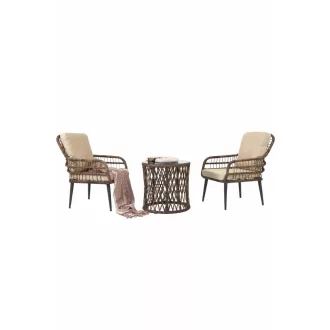Pisa Rattan Kerti Erkély Ülőgarnitúra - 100 % Rattan