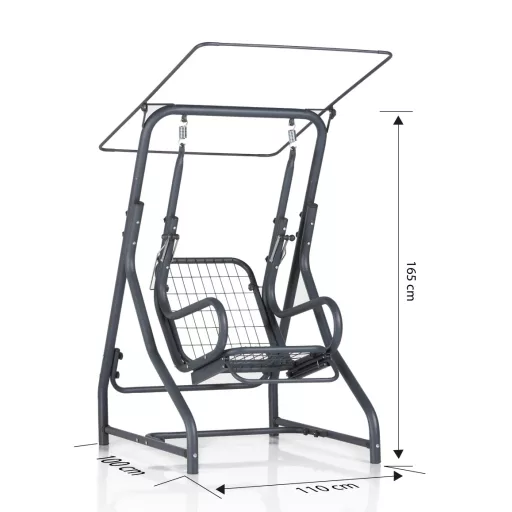 Kerti 1 személyes dönthető hinta - Aluminium - Camellia Swing Kerti Hinta -KÉK