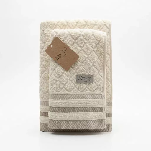 Livora Ecru Essence törölköző 70x140 cm - 450g/m2
