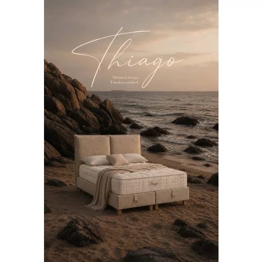 Livora Thiago Ágyneműtartós Ágykeret és 7 Zónás Hotel Táskarugós Matrac Szett - 160x200x30 cm - H4-es Félkemény Matrac
