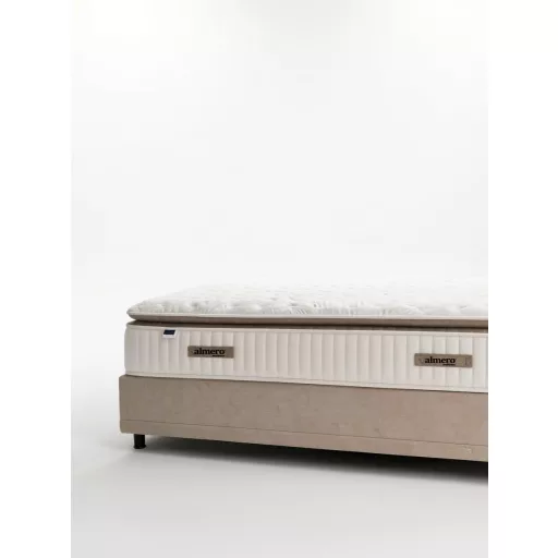 Livora Line Ágyneműtartós Ágykeret és 7 Zónás Táskarugós Matrac Szett - 160x200x34 cm - Comfort Párnás Táskarugós Matrac