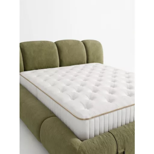 Livora LOTUS Ágyneműtartós Ágykeret és 7 Zónás Táskarugós Matrac Szett - 160x200x30 cm - 7 zónás Ortopéd Táskarugós Matrac