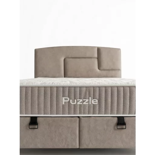 Livora Puzzle Ágyneműtartós Ágykeret és 7 Zónás Táskarugós Matrac Szett - 160x200x30 cm - Orthopedic Táskarugós Matrac