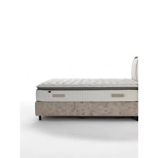 Livora Style Ágyneműtartós Ágykeret és 7 Zónás Táskarugós Matrac Szett - 140x200x33 cm - Comfort Párnás H4 Táskarugós Matrac