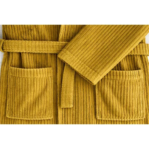 Luxus szállodai mustár köntös 100% pamut – 380 g/m² | Hotel minőség - 2XL - Astrid
