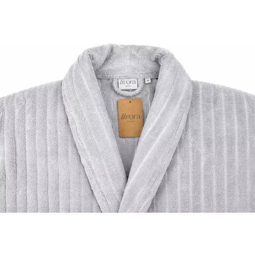 Luxus szállodai szürke köntös 100% pamut – 380 g/m² | Hotel minőség - 2XL - Carlevan