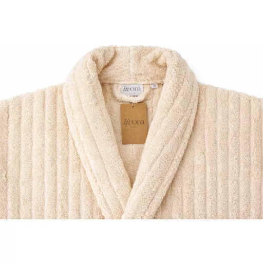 Luxus szállodai beige köntös 100% pamut – 380 g/m² | Hotel minőség - S - Carlevan