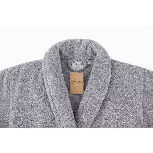 Luxus szállodai szürke köntös 100% pamut – 380 g/m² | Hotel minőség - 4XL