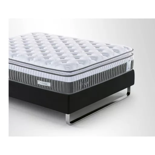 Livora Aloe Premium ágykeret és matrac szett - 200x200x33 cm - Ágykeret és 7 zónás Táskarugós matrac