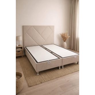    Livora Begonya Natur Ágyneműtartós Ágykeret - 160x200 cm - Beige