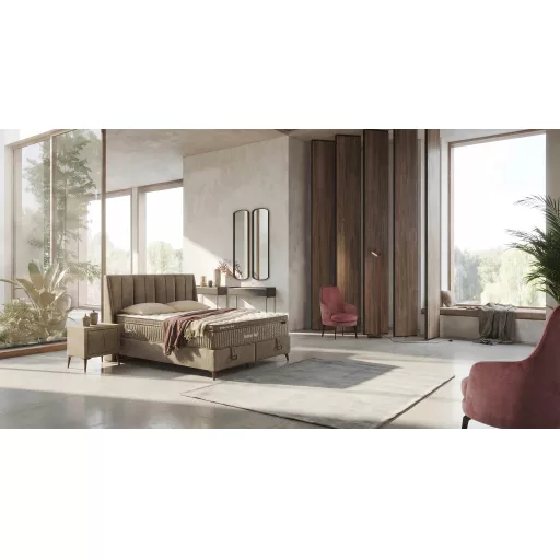 Livora Comfort Plus ágykeret és matrac szett - 160x200x30 cm - Ágykeret és 7 zónás Táskarugós matrac