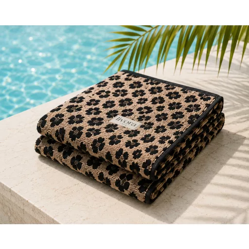 Livora Noir Bloom Törölköző 70x140 cm  - 500 g/m² - Exklúziv minőség